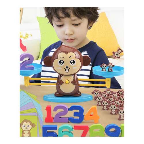 极速Math Match Board Pig Cat Monkey Balance Scale Numbe.r Ba