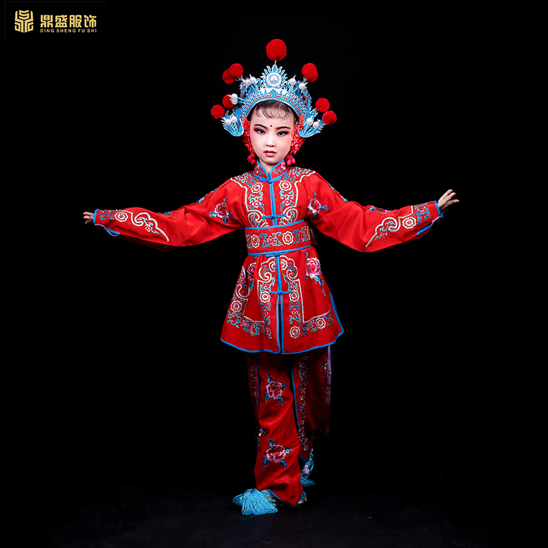 极速戏装武旦衣少儿童q戏曲演出服装京剧打衣战衣刀马旦白蛇传盗