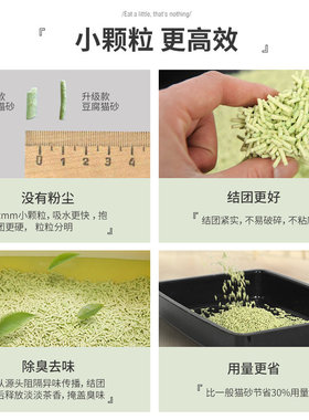极速N1豆腐猫砂3包o除臭无尘绿茶活性炭玉米猫沙约20公斤猫咪厕所