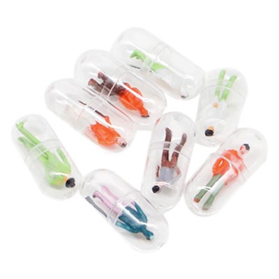 极速10PcsLot Transparent Cawpsule ell Plastic Pill Container