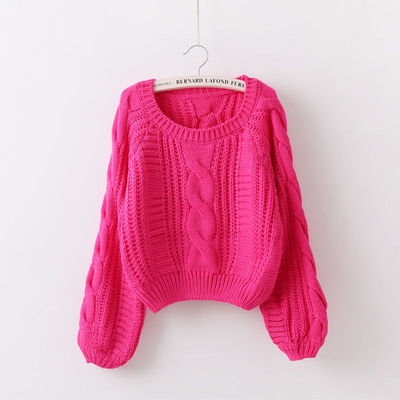 新品Women Sweaters 2021 New Yellow Sweater JumpSer Candy Col