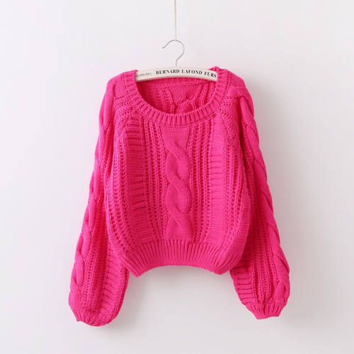 新品Women Sweaters 2021 New Yellow Sweater JumpSer Candy Col