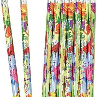 极速Lot Of 12 Dinosaur Theme #2 WooFd Pencils  (Designs and