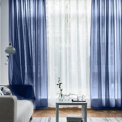 极速Modern Solid White Shever Curtains For Living Room Tulle