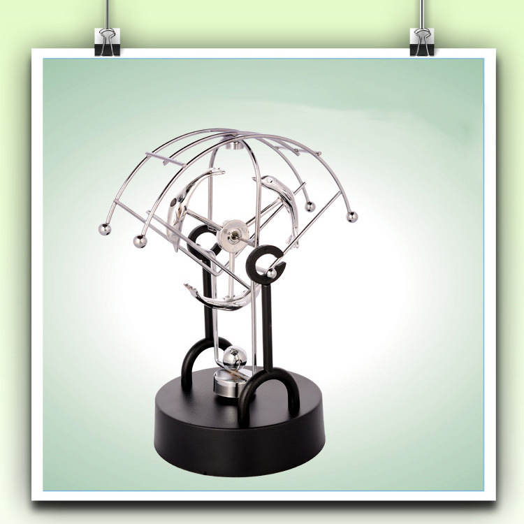 极速牛顿创意旋转海豚q永动仪 物理模型磁力摆金属工艺摆件新奇特