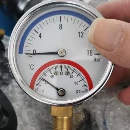 多功能球阀温度压力一体表地暖分水器压力表径向温压表10b16