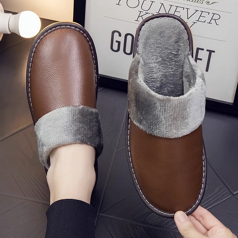 海宁真皮保暖居家棉拖鞋秋冬男女室内防滑软底静音透气家用皮拖鞋,居家布艺,居家棉拖/棉鞋,淘宝优惠券,粉丝福利购,淘宝优惠卷