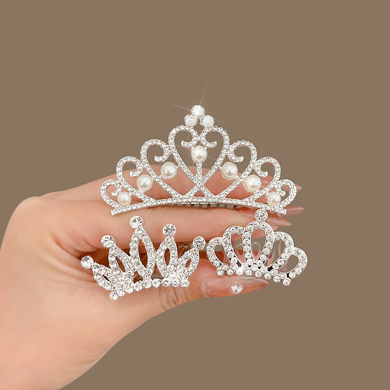 儿童皇冠头饰公主韩式高端王冠发梳女童碎发神器插梳生日发卡发饰