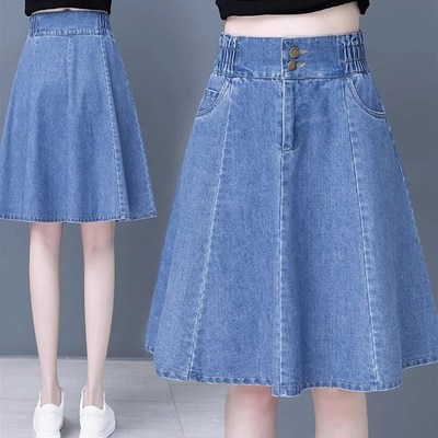 牛仔半身裙子少女夏装2024新款初中高中学生小清新连衣裙两件套装