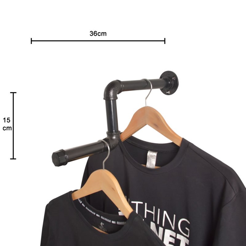 简约服装店上墙挂衣架侧挂展示架男女装壁挂陈列架铁艺挂衣杠定做