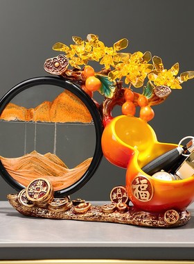 招财葫芦流沙画钥匙收纳玄关装饰品摆件家居入户门口鞋柜客厅乔迁