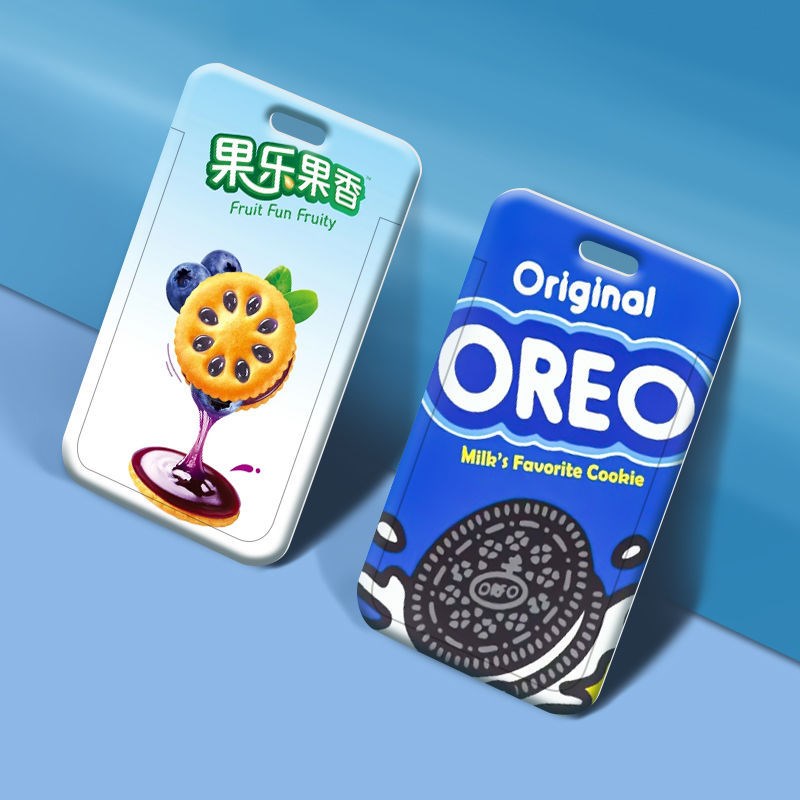 零食包装卡套塑料滑盖学生校牌饭卡胸牌小卡通工作证卡套门禁