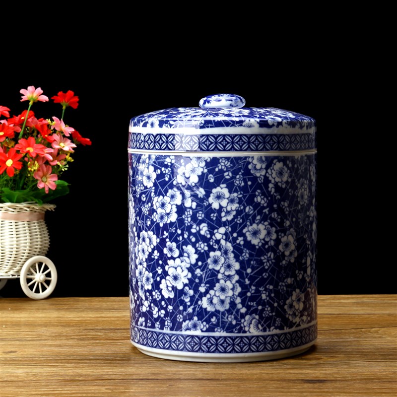 景德镇陶瓷储物罐大号带盖摆件油罐家用密封罐茶具茶叶罐子腌菜坛