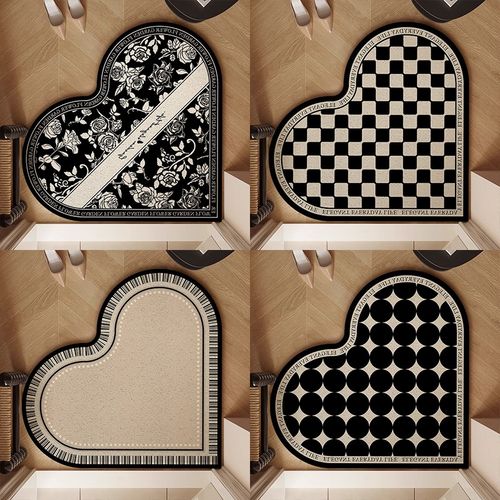 心形入户门丝圈地垫法式轻奢高级感进门门垫门口耐脏可裁剪脚垫子