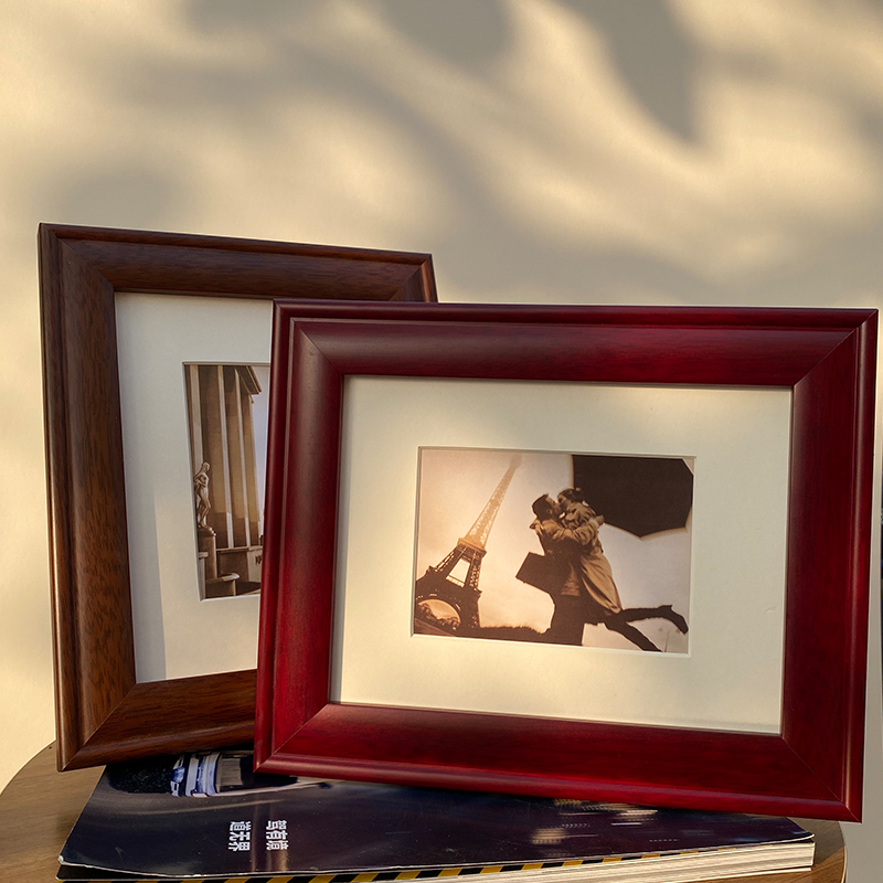 实木相框摆台7寸8寸10寸a4简约创意挂墙定做装裱画框定制拼图框