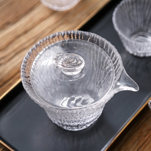 单盖 玻璃盖碗盖子 茶盖单盖子描金盖碗盖配盖茶碗茶杯盖冰露盖子