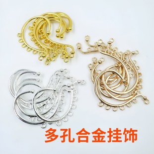 多孔合金耳挂diy材料 古风发簪流苏蝴蝶面连耳挂耳环材料配件B128
