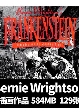 Bernie Wrightson 恐怖画家 线条黑白动态线稿画集手绘插画素材