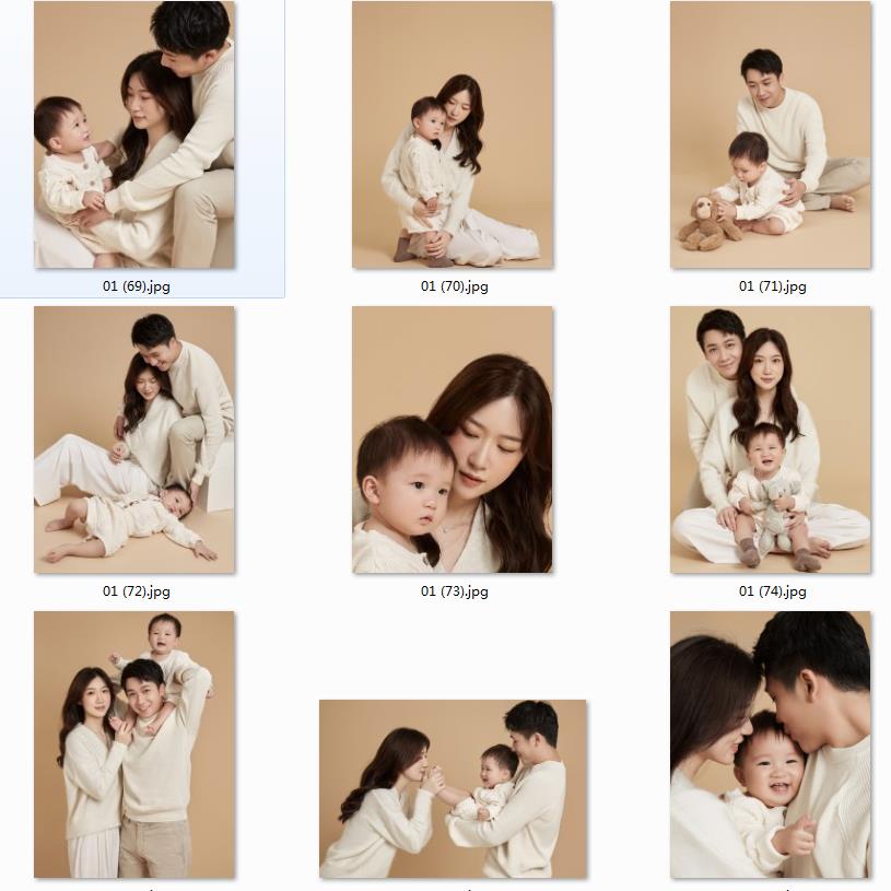 2023儿童摄影影楼周岁亲子放大样片全家福室内内景写真艺术照温馨