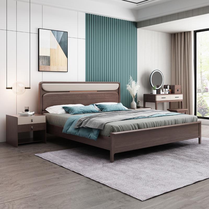 轻木奢实BHJ-222木床现代简约橡胶双人1.8米室1.5米气压卧高箱物