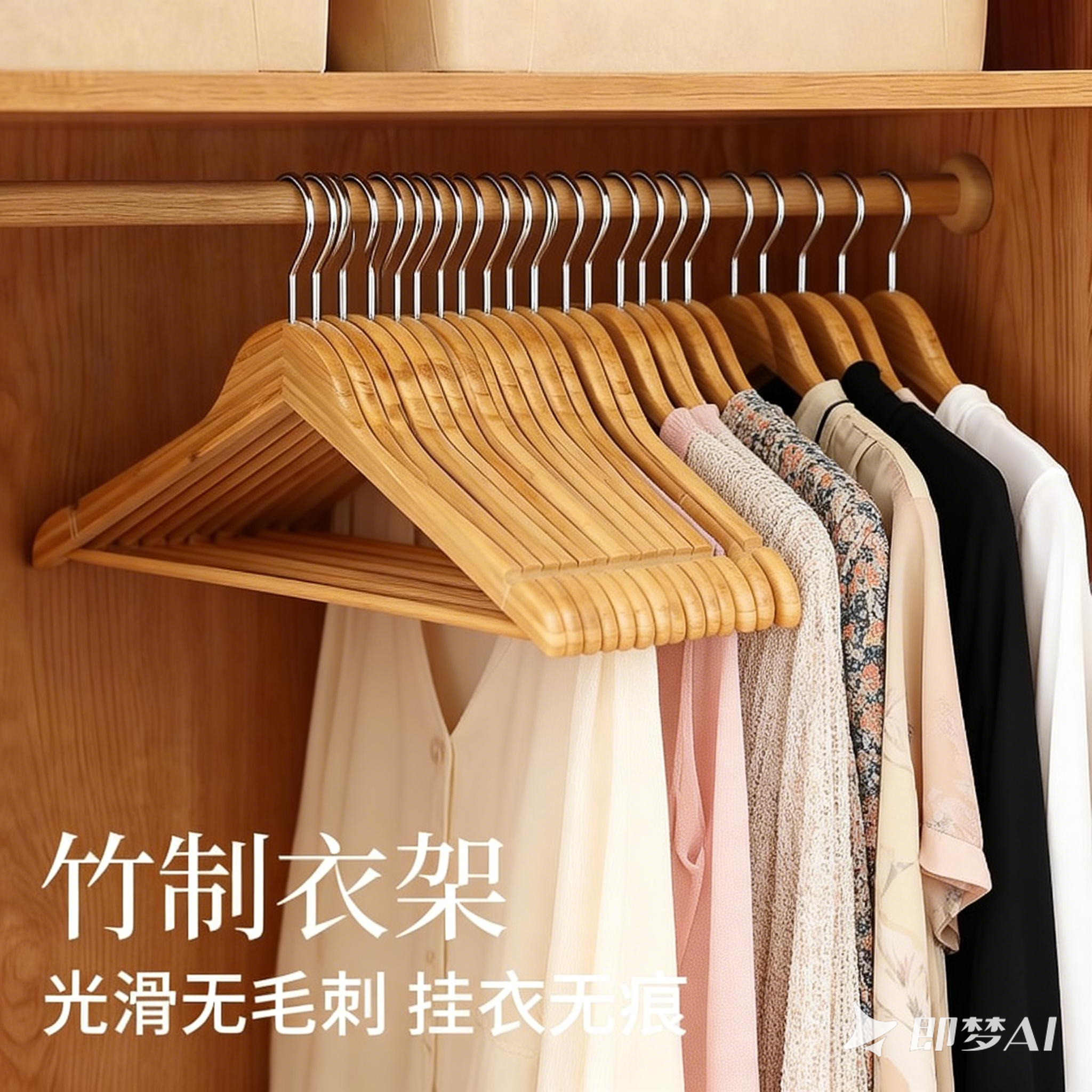 竹制衣架家用无痕防滑防霉环保竹