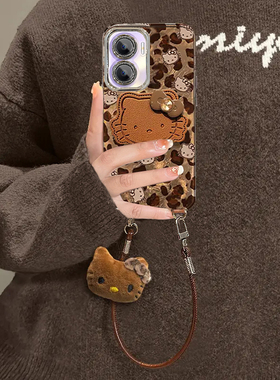 适用一加Ace6手机壳新款Ace5至尊版卡通1+Ace3时尚可爱3V豹纹KT猫支架Ace2Pro冰川纹全包防摔保护套皮扣挂绳