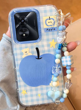 适用格纹苹果oppoA97手机壳A96夏日A93小清新A72可爱A58少女A1pro新款35防摔A16保护套A5活力版A3iplus/A2M/X