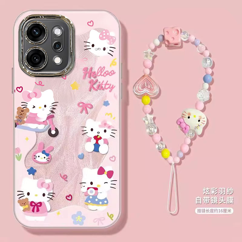 适用OPPOReno14手机壳reno13Pro新款12/11卡通KT猫Reno10Pro+镜头膜9/8全包防摔壳7高颜值女6专用reno5保护套