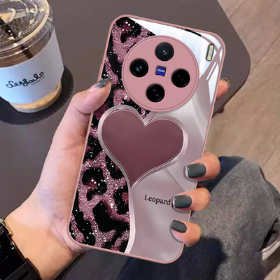 适用VIVOX系列豹纹爱心手机壳