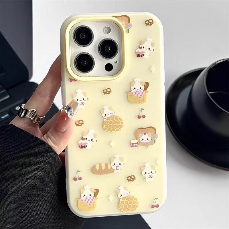 适用苹果16手机壳iPhone15Promax新款ip14可爱猫咪13女 个性创意12防摔保护套11带支架16E简约创意大孔高级感