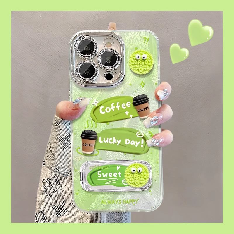 适用苹果系列咖啡煤球手机壳