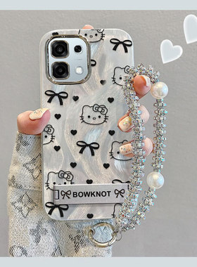 适用OPPOA6手机壳新款卡通时尚简约蝴蝶结KT猫PLS120全包防摔保护套精孔羽纱外壳隐形支架带挂绳