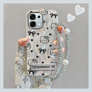 适用OPPOA6手机壳新款卡通时尚简约蝴蝶结KT猫PLS120全包防摔保护套精孔羽纱外壳隐形支架带挂绳