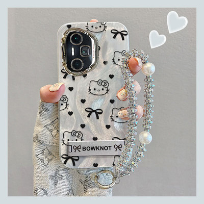 适用荣耀系列蝴蝶结KT猫手机壳