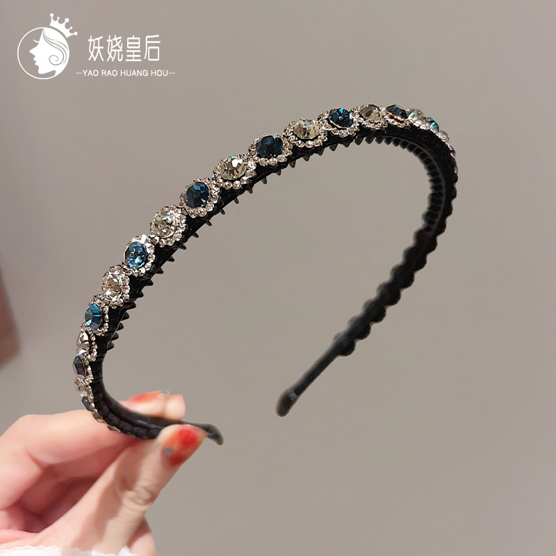 压发发箍发饰韩国清新简约成人发窟水钻细发卡女头饰韩版发夹头箍