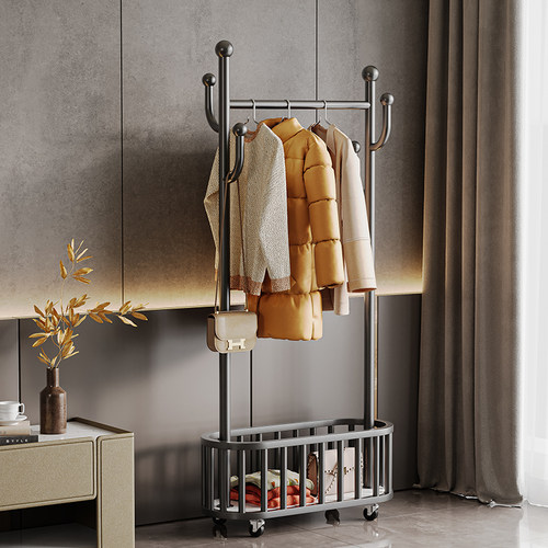 轻奢高端衣帽架卧室落地挂衣架可移动衣帽间晾衣架客厅衣物收纳