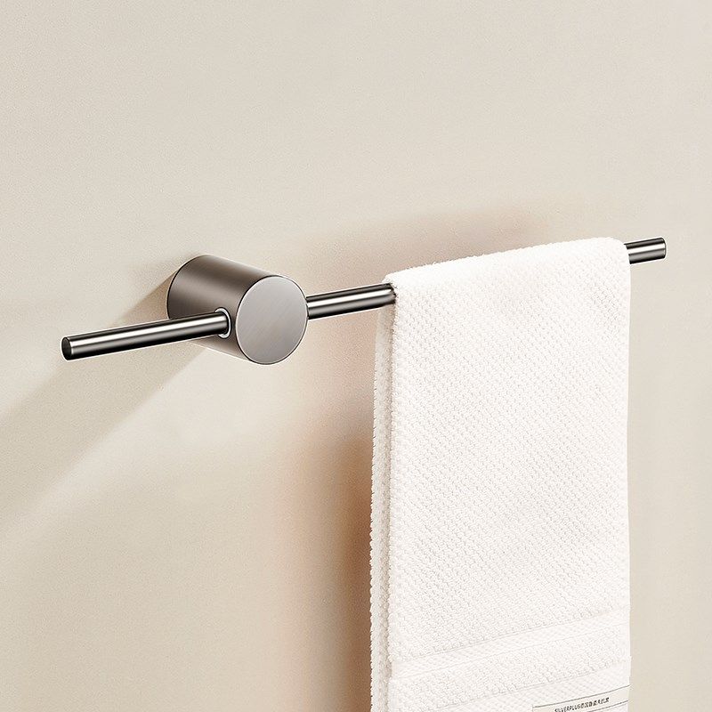 浴室304不锈钢毛巾架免打孔挂杆卫生间挂毛巾杆高端极简风单杆