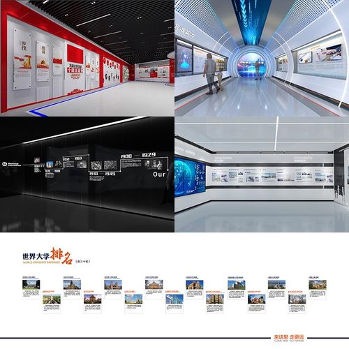 展厅设计效果图方案文化墙设计排版平面广告公司企业形象墙校园3d