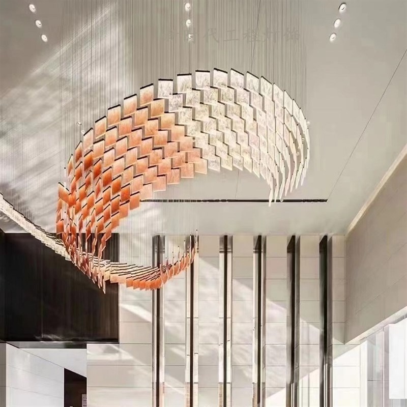 水晶亚克力艺术造型灯宴会厅后现代酒店售楼部餐厅楼梯天井吊灯具