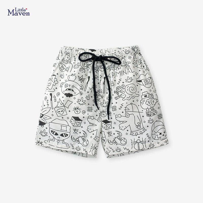 Little maven夏季运动男童短裤休闲潮流儿童裤子欧美纯棉男童裤子
