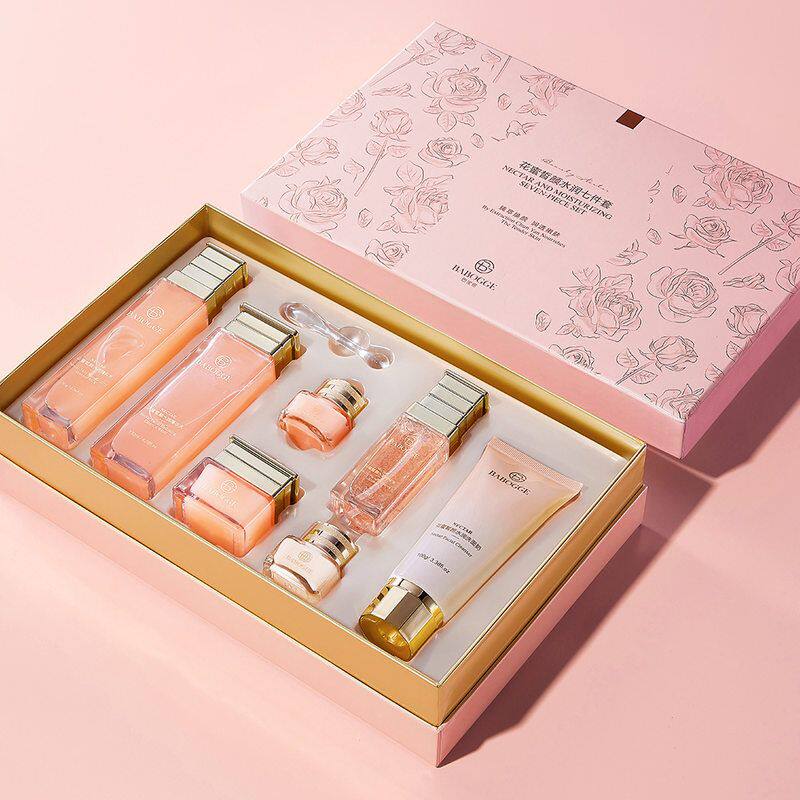 巴宝格花蜜皙颜水润七件套面部护理补水保湿护肤品套盒化妆品批发