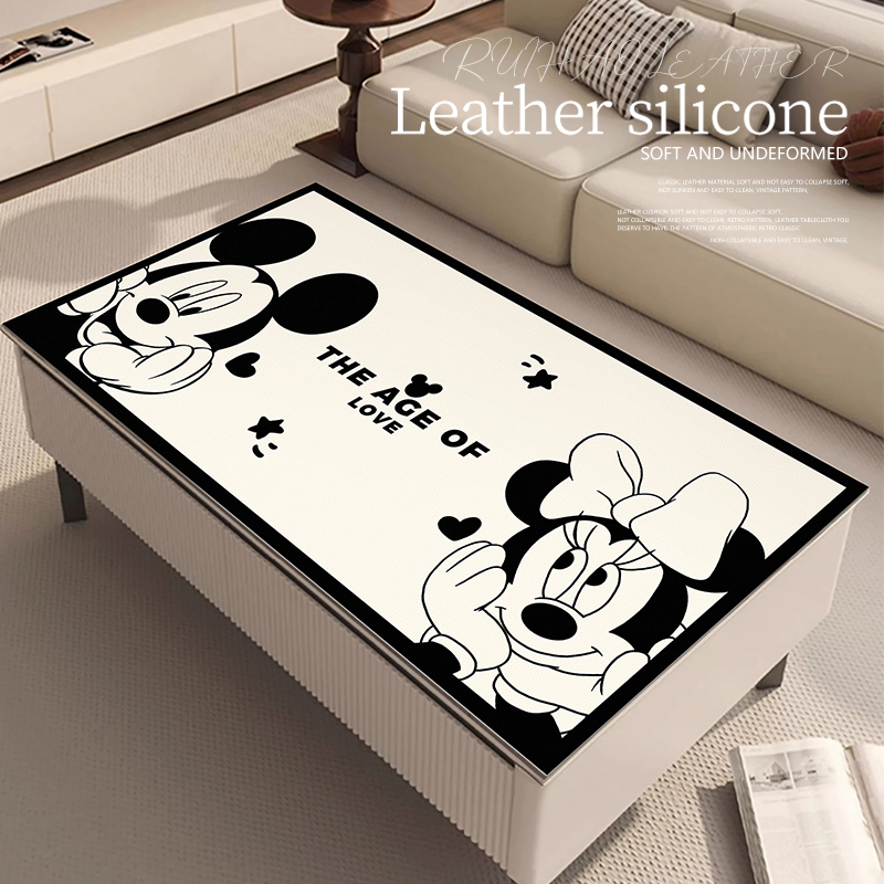 米奇卡通茶几垫桌垫皮革防水防油