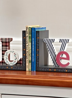 英文字母书房书挡办公室创意欧式家居装饰品书靠书柜桌面书档摆件