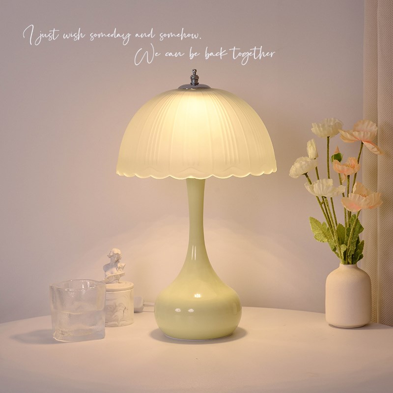 2024年新款台灯卧室床头灯轻奢高级感主卧浪漫蘑菇花苞床头柜台灯