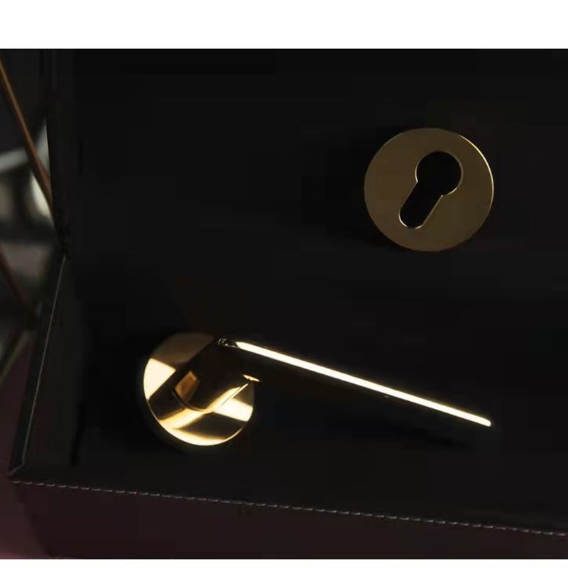 欧式金色两件式静音门锁房门锁家用通用型化妆室卧室锁卧室门把手