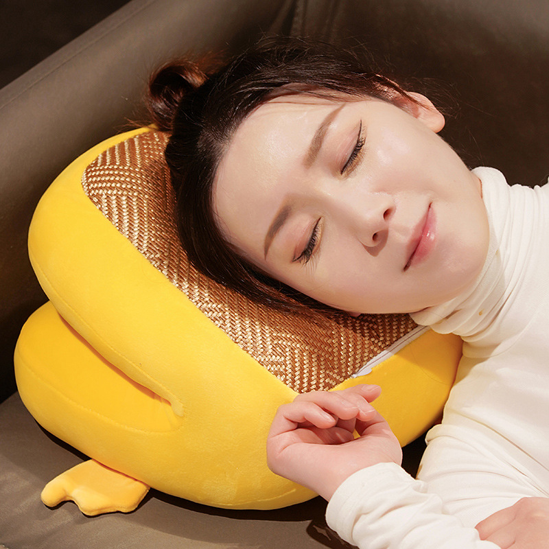 卡通午睡枕中小学生趴睡枕儿童教室枕头凉席桌上睡觉抱枕午休神器