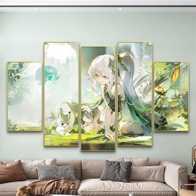 原神挂画芙宁娜仆人阿蕾奇诺周边海报二次元壁画电竞房间装饰画