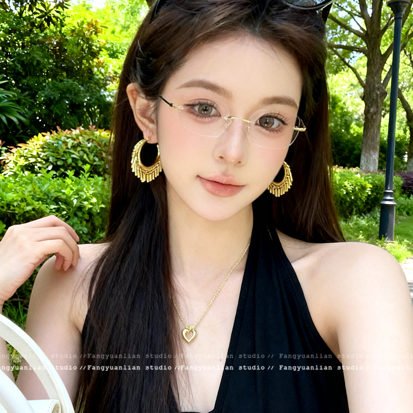 千千阙歌 波西米亚风金色流苏圈圈耳环女高级感耳钉个性夸张耳饰