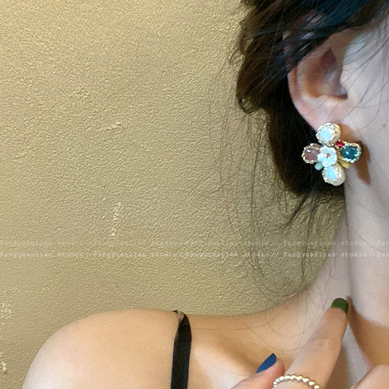 这花开的太美了巴洛克混搭耳环