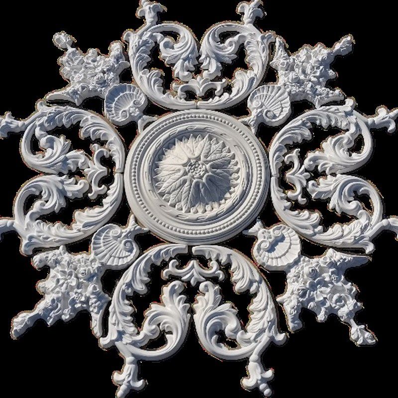 石膏线灯盘客厅吊灯座天花板造型装饰材料欧法式风拼花组合圆形盘